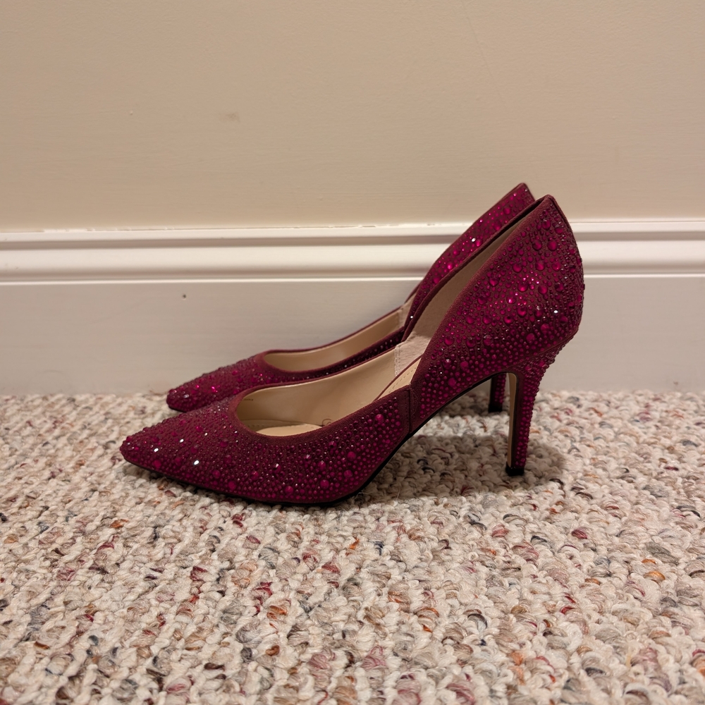 White House Black Market Sparkly Scarlet Heels